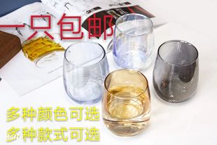 玻璃杯耐热透明茶杯简约北欧创意水杯饮料杯洋酒杯酒店客房漱口杯