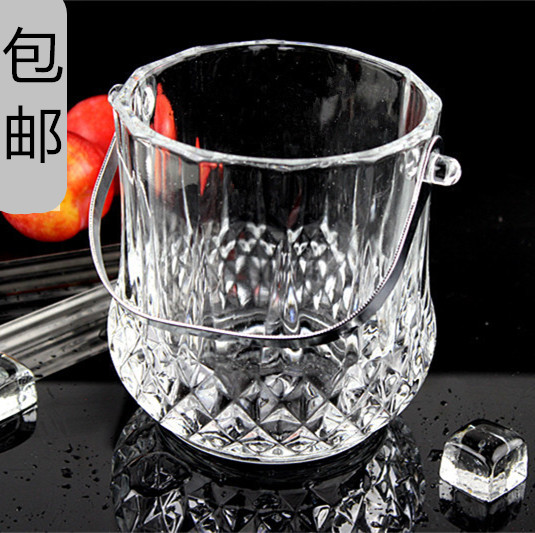 水晶玻璃手提香槟冰桶酒吧KTV冰块钻石桶户外露营饮料果茶冰块桶