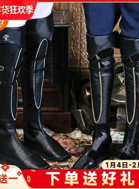 bjd/sd正版 娃娃鞋三3分黑色高筒皮靴id75龙魂鬼泣 iple素体定制