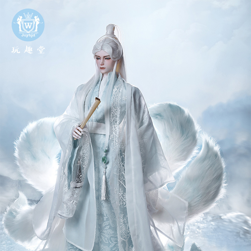 3分bjd娃娃白狐古风九尾狐