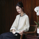 茶服女禅服秋装 中式 套装 中国风汉服改良唐装 佛系禅意素衣上衣 女装
