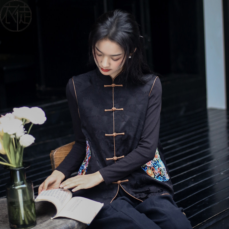 刺绣唐装中国风禅意茶服