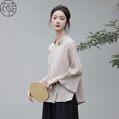 棉麻唐装女装茶服女禅意文艺中国风中式上衣汉服改良修禅服居士服
