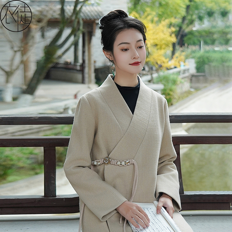 呢子茶服女禅意文艺中国风女装小个子高级素衣修行禅服女秋冬套装
