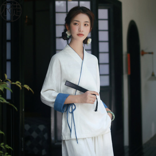 新中式上衣茶服春秋禅意佛系女装