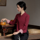 春秋茶艺师上衣 中国风棉麻禅服改良汉服茶服禅意文艺中式 唐装 女装