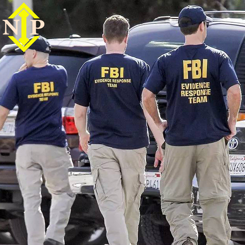 fbi联邦调查局全棉体恤衫2021年夏季圆领纯棉透气吸汗战术短袖t恤