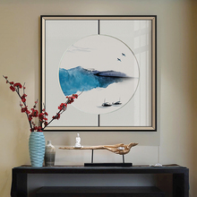 新中式玄关装饰画中国风禅意山水挂画楼梯走廊过道壁画书房墙画