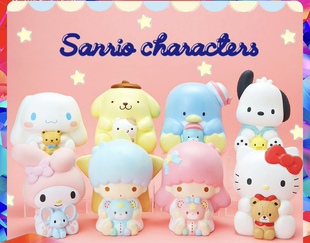 三丽家玉桂狗美乐蒂双子星Pc狗慢回弹玩具摆件撒气玩具捏捏玩偶