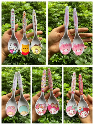 三丽家玉桂狗美乐蒂双子星蹦蹦兔kt猫维尼熊塑料叉子勺子儿童餐具