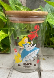 港版梦游仙境周边Alice爱丽丝玻璃罐茶叶糖果收纳罐小配件罐子