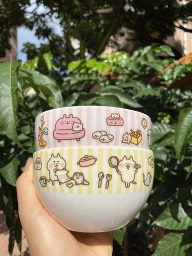 粉兔猫咪陶瓷碗饭碗沙拉碗