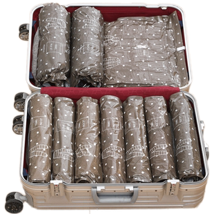 免抽气真空手卷压缩袋旅行行李箱专用加厚衣服衣物羽绒服收纳神器