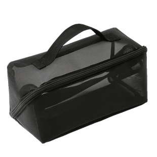 化妆包女2025新款便携式黑色透明网纱大容量洗漱旅行化妆品收纳袋