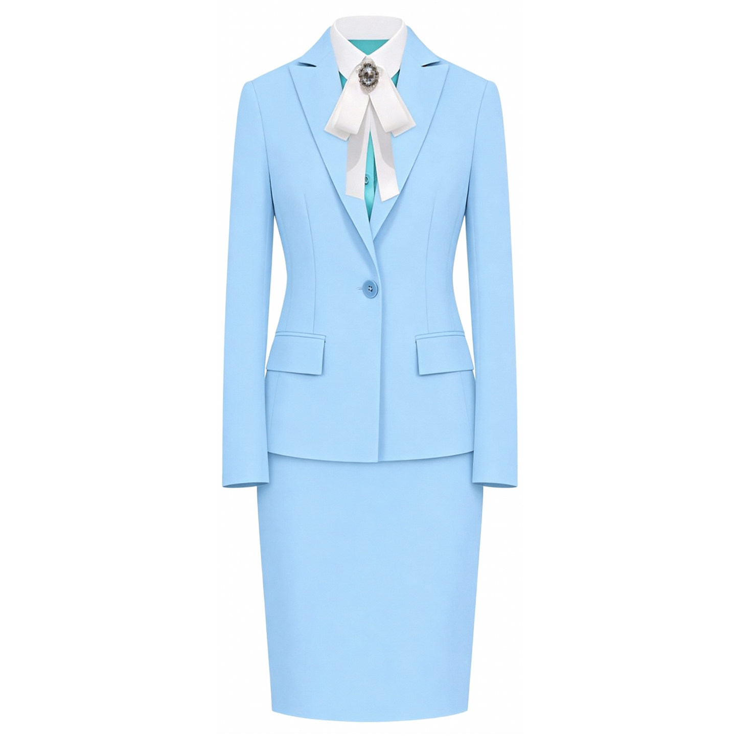 空姐职业套装裙商务面试小西服正装销售前台礼仪接待工作服女