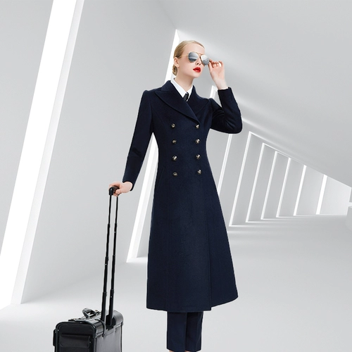 Шерстяное пальто, длинная зимняя куртка для работы, средней длины, 2024 года