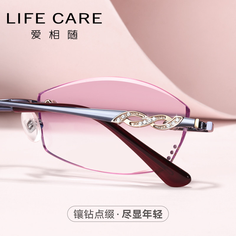 老花眼镜女士防蓝光抗疲劳品牌高档正品老光高清中老年人超轻时尚