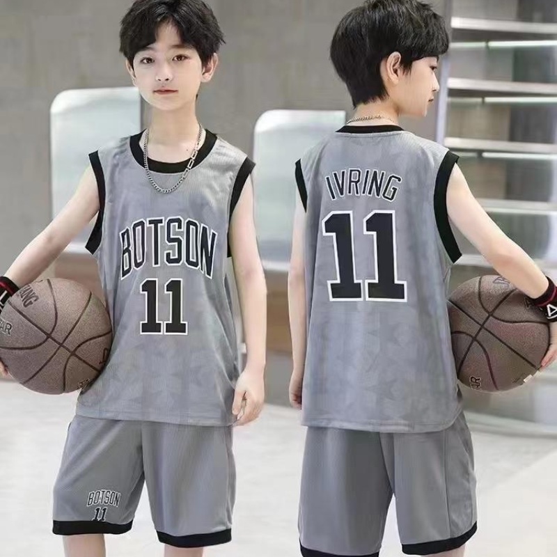 男童夏季11号篮球服套装新款中大童无袖背心运动速干衣两件套球衣