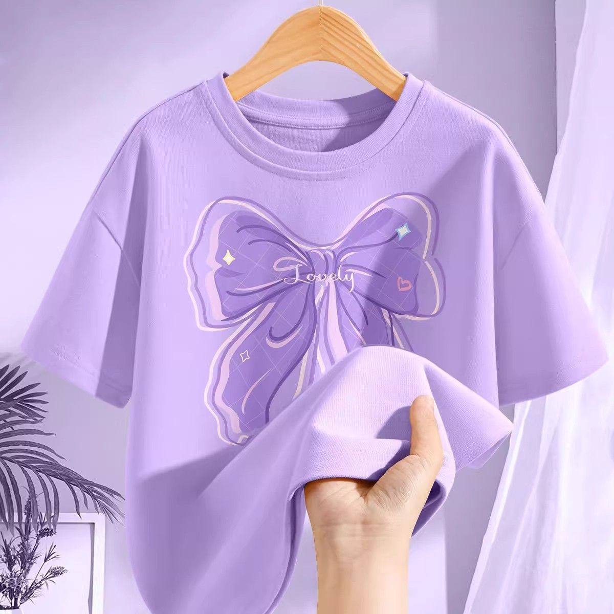 纯棉女童短袖2026夏季女孩夏装洋气新款爆款半袖上衣儿童爆款t恤