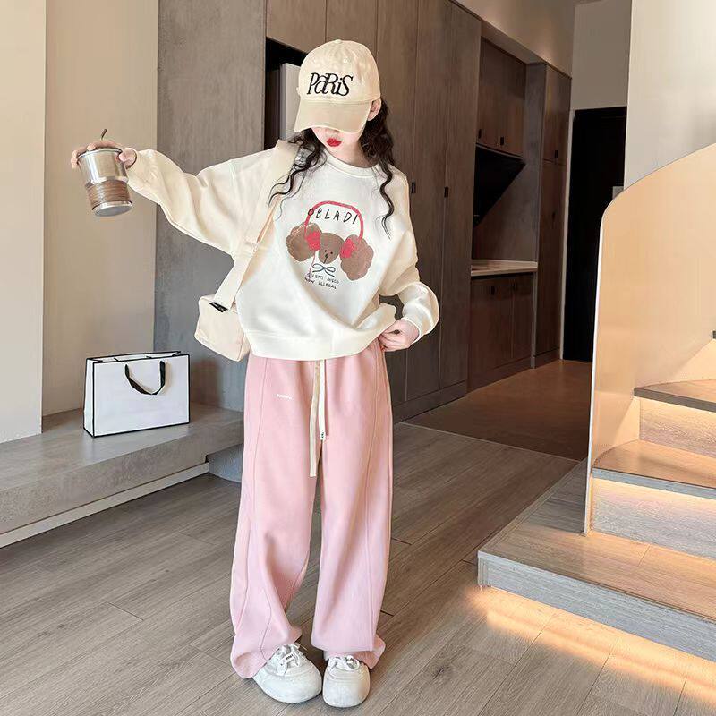 女童套装秋装2026新款儿童洋气卫衣女孩大童春秋季休闲运动两件套