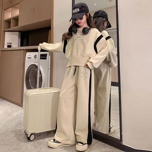 女童套装2026新款宝宝韩版时髦春装儿童超洋气休闲潮流长款两件套