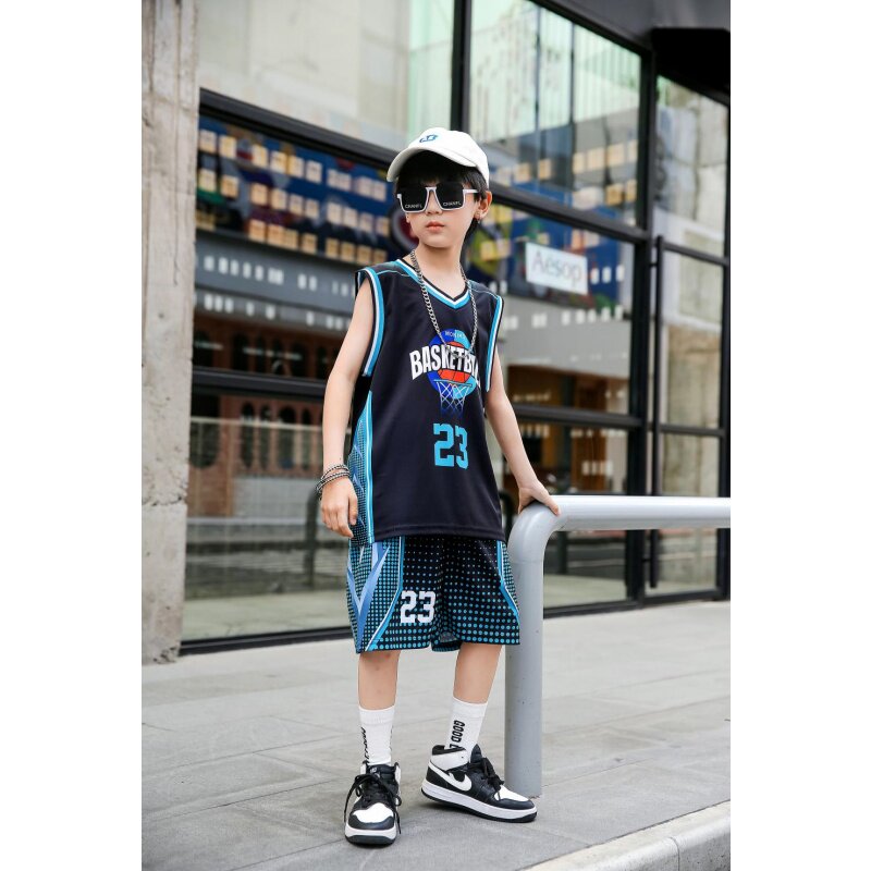 夏季新款洋气背心运动套装男童夏装薄款无袖短裤两件套2026新款潮