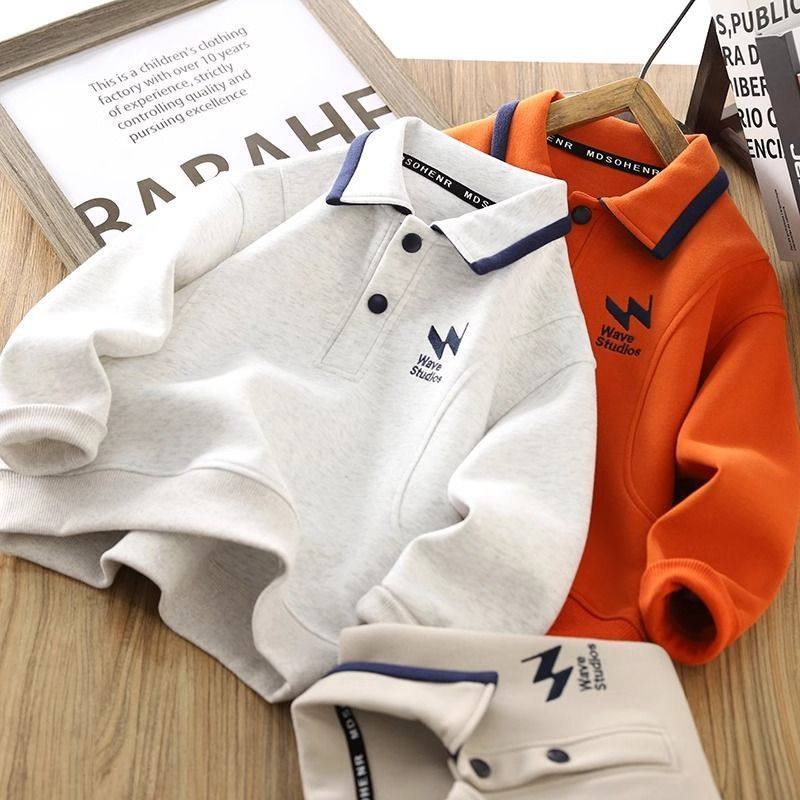 2025春季新款中大童男童卫衣带领儿童春秋款外穿POLO上衣帅气休闲