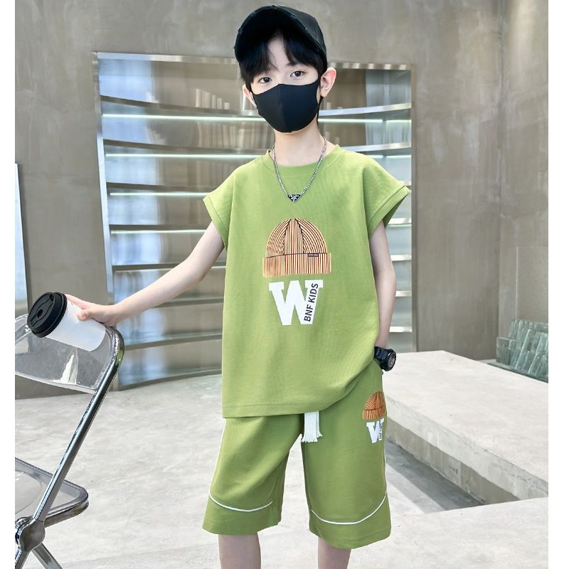 童装男童夏装套装儿童2025新款夏季男孩中大童薄款背心运动夏款潮