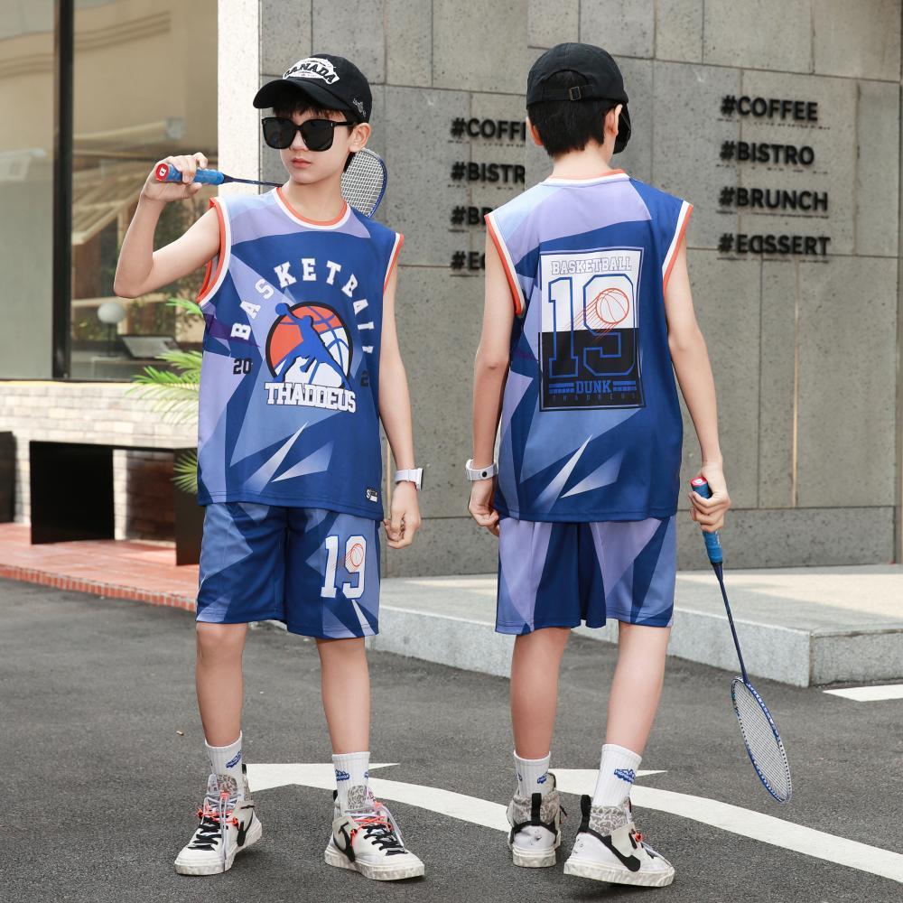 儿童篮球服套装男女童背心速干透气运动训练服球衣短袖比赛队服图片