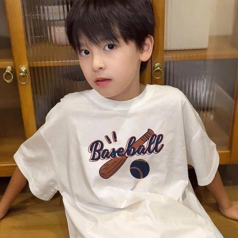 夏季2026新款男童韩版纯棉圆领T恤中大童帅气短袖男孩宽松上衣服