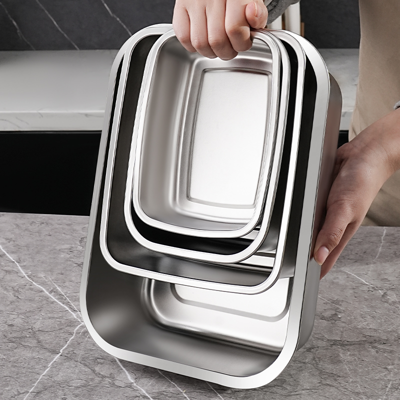 不锈钢保鲜盒316L食品级饭盒餐盒密封冰箱收纳盒家用方盘带盖水果