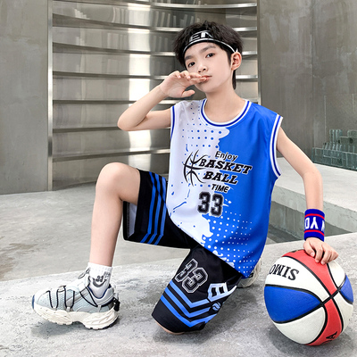 男童夏装套装2025新款篮球服速干