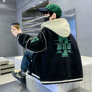 男童加绒外套2026新款中大童加厚棒球服帅气男孩儿童秋冬装夹克潮