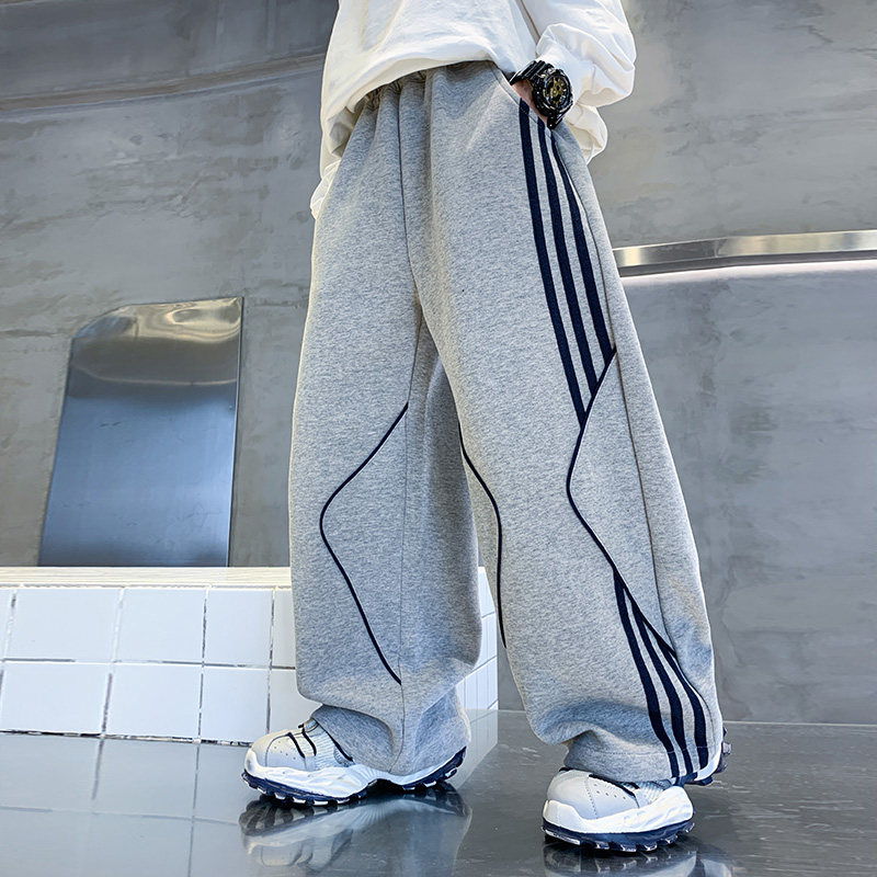 男童春秋款卫裤2026新款中大童冬季加绒加厚儿童运动直筒裤子春装