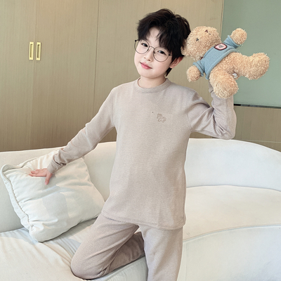 男童秋冬装睡衣2025新款保暖内衣