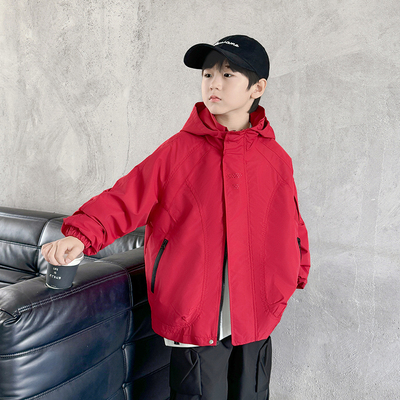 男童春秋款夹棉加厚冲锋衣风衣潮
