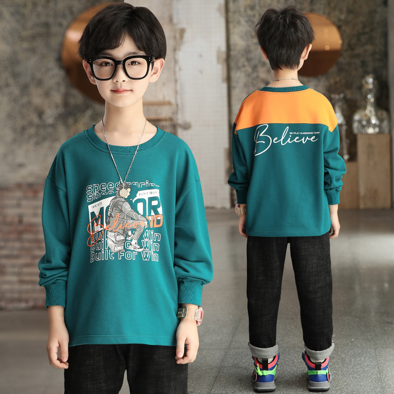 男童衛衣春秋薄款2021新款洋氣中大兒童圓領長袖上衣打底衫秋裝潮在類目 童裝/嬰兒裝/親子裝, 衛衣/絨衫中 - 來自Buy2taobao.com提供專業的淘寶代購服務