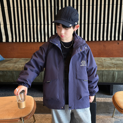 男童外套秋装2025新款洋气三合一