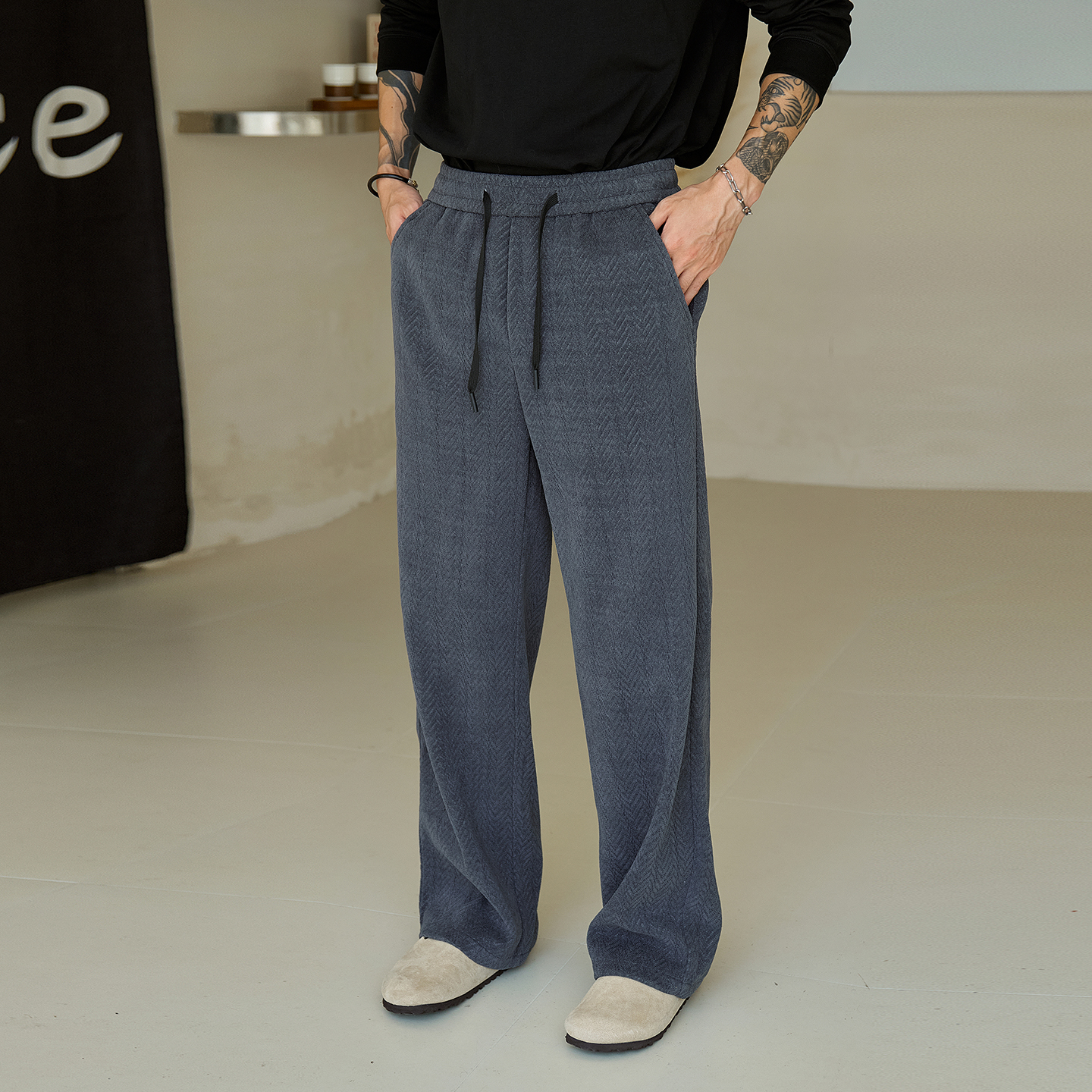 秋冬新款厚款休闲裤男士