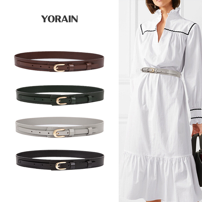 秋冬装饰配裙子腰封墨绿色皮带