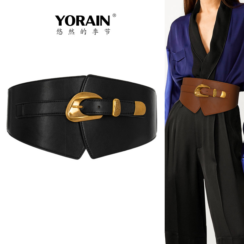 松紧宽腰封女士配裙子腰带高级感