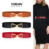 新款 蝴蝶结腰带配饰女束腰松紧腰封配裙子连衣裙装 饰弹力皮带百搭