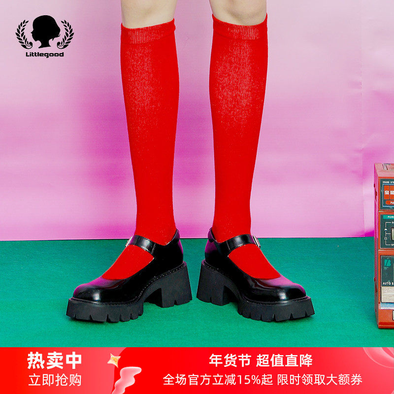 littlegood新品玛丽珍鞋女厚底jk制服鞋学院风小单鞋显瘦小皮鞋,女鞋,玛丽珍鞋,淘宝优惠券,粉丝福利购,淘宝优惠卷