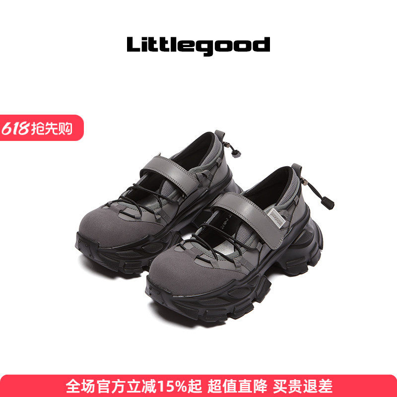 【6cm增高】littlegood运动风玛丽珍鞋女新款厚底运动凉鞋百搭