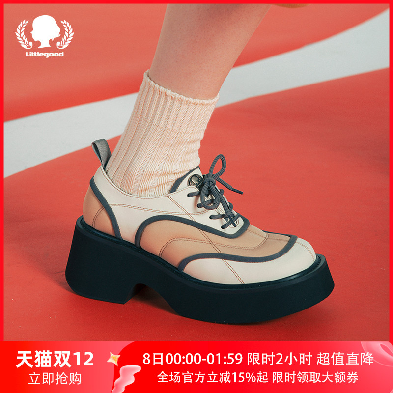 littlegood复古风百搭厚底小单鞋