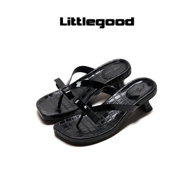 【新品推荐】littlegood法式蝴蝶结人字拖鞋女2026夏季新款凉拖