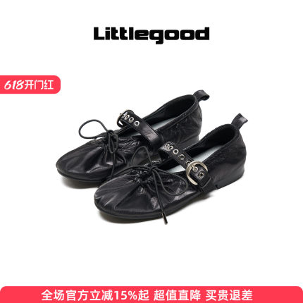 littlegood少女玛丽珍2026新款蝴蝶结平底芭蕾舞鞋百搭摇摇鞋