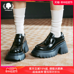 littlegood日系少女乐福鞋女2024新款厚底增高JK小皮鞋百搭学院风