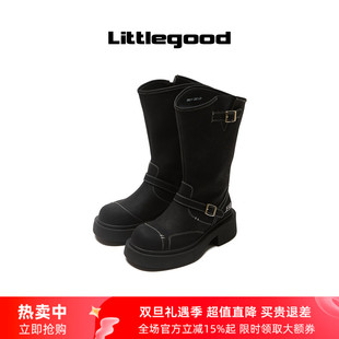 新款 littlegood复古马丁靴女2025秋季 折扣 百搭流苏复古 新品