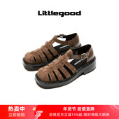 百搭学院风镂空凉鞋 女2025新款 25SS littlegood复古罗马凉鞋